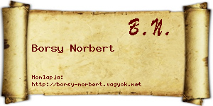 Borsy Norbert névjegykártya