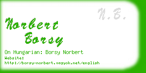 norbert borsy business card